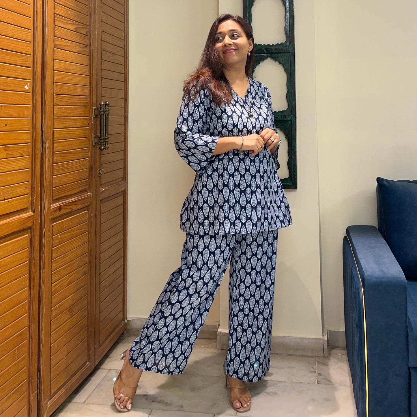 Rang Coord Set - Blue Motif
