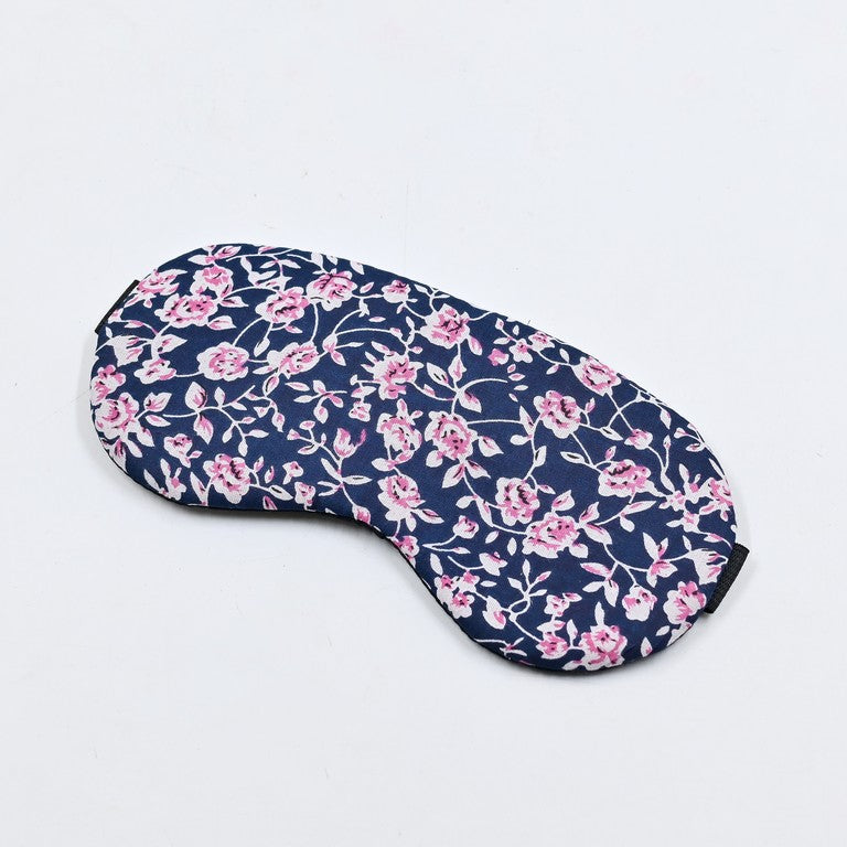 Cotton Sleeping Eye Mask - Midnight Blue Floral