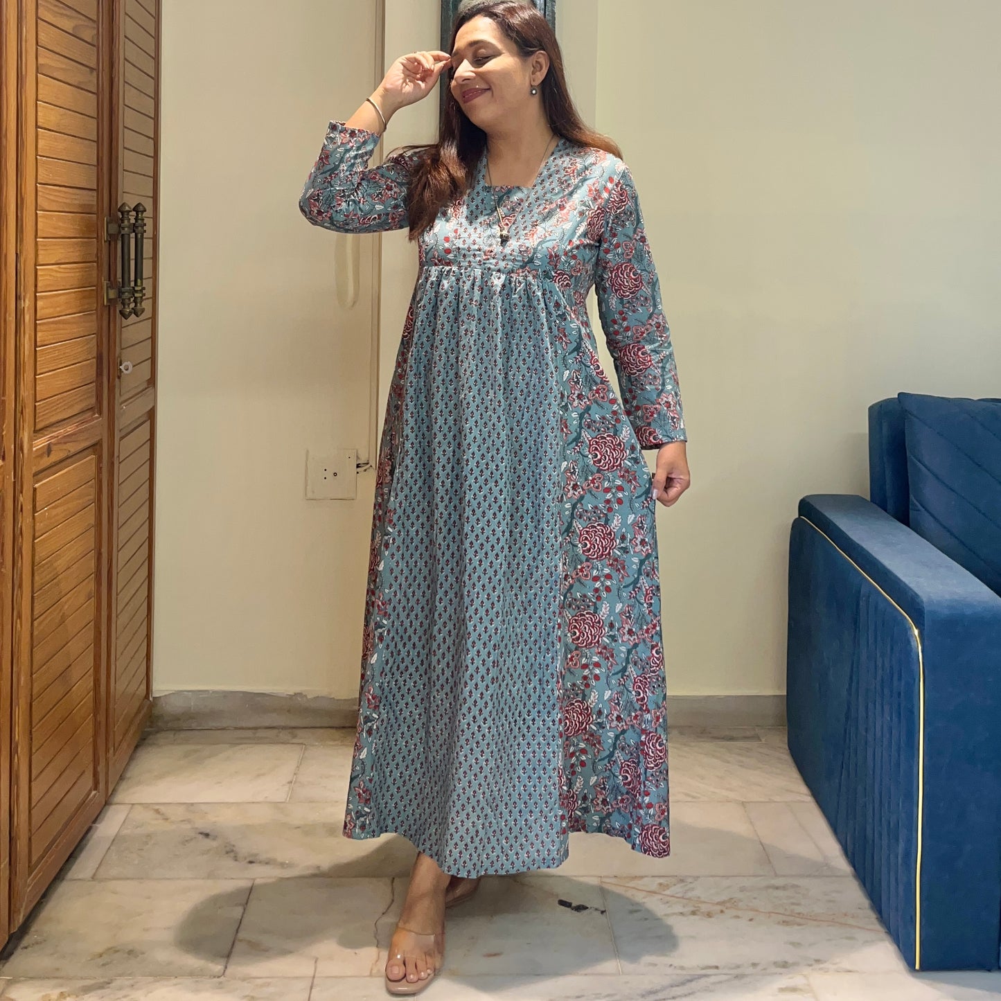 Gul Kurta Dress_Teal