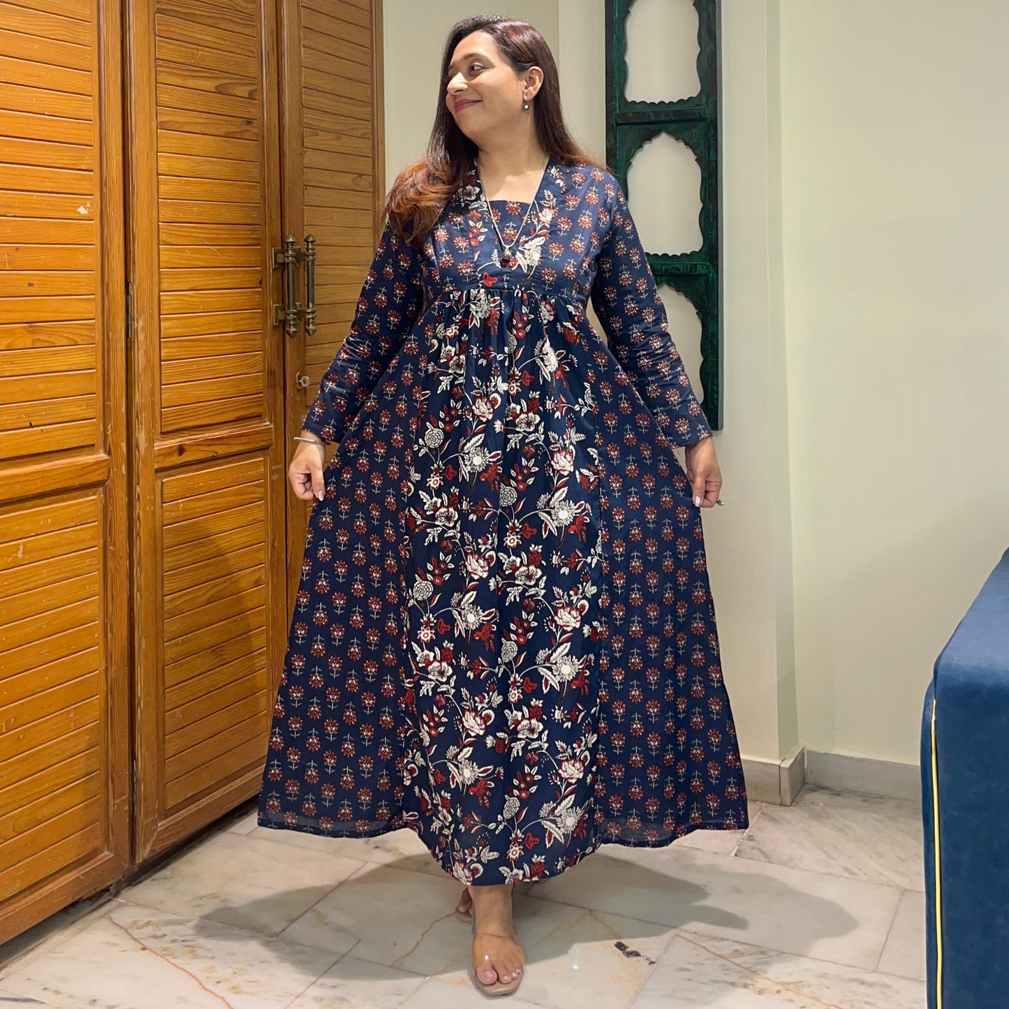 Gul Kurta Dress_Navy Blue