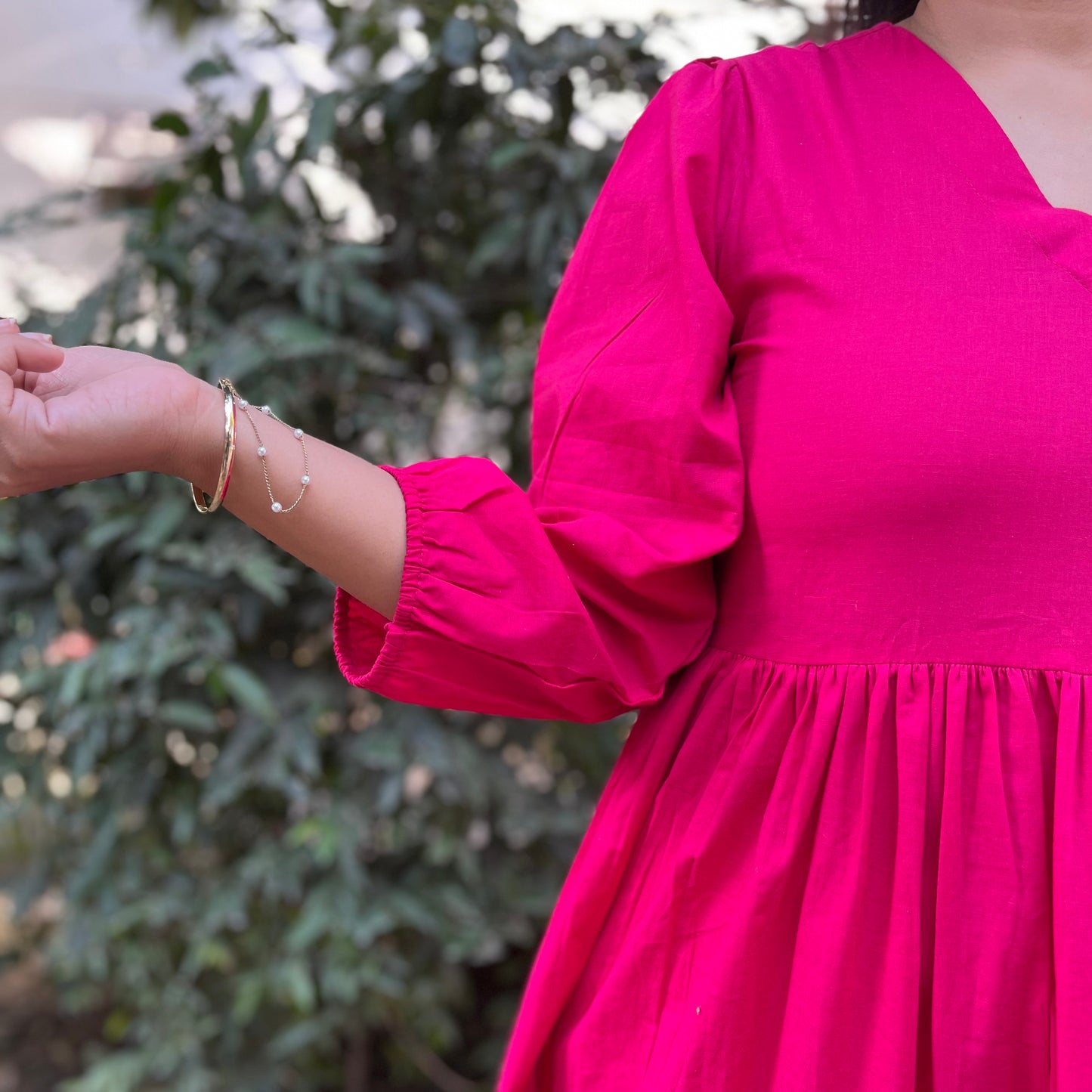 Aanya Midi Dress - Very Berry Pink