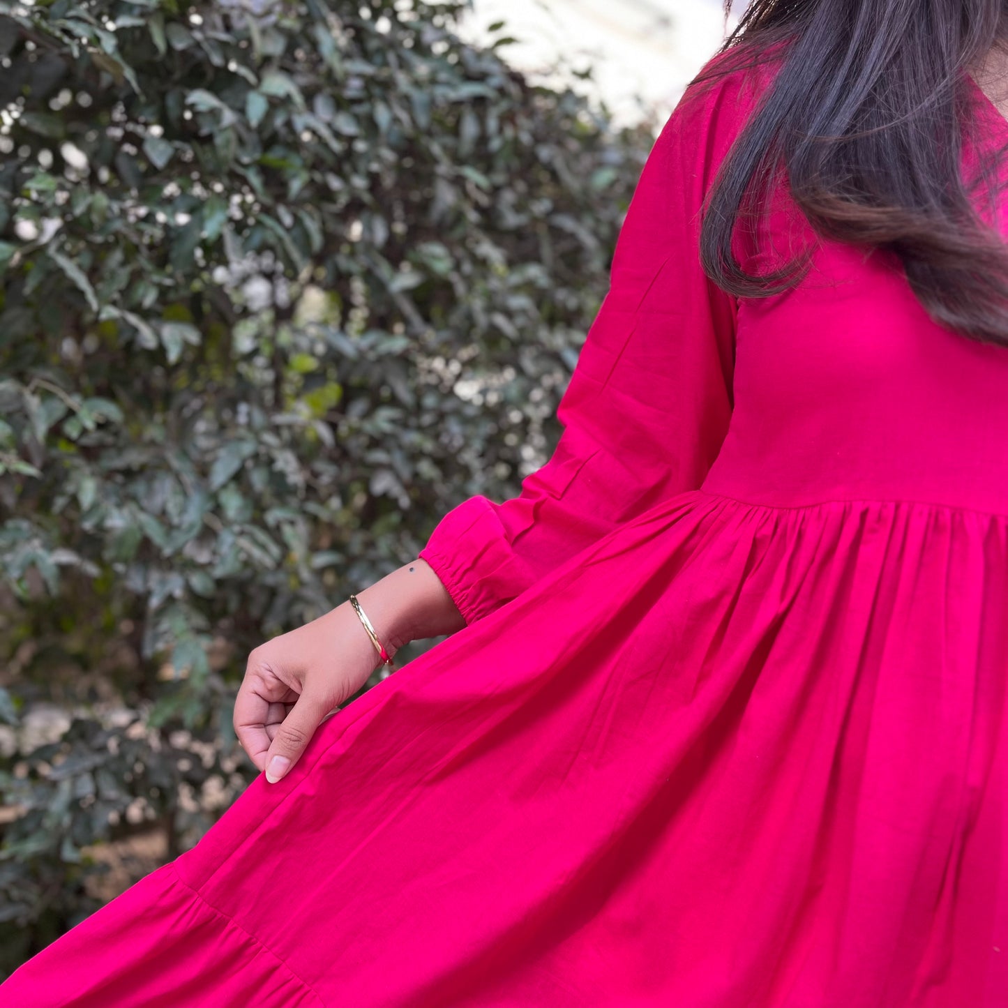 Aanya Midi Dress - Very Berry Pink