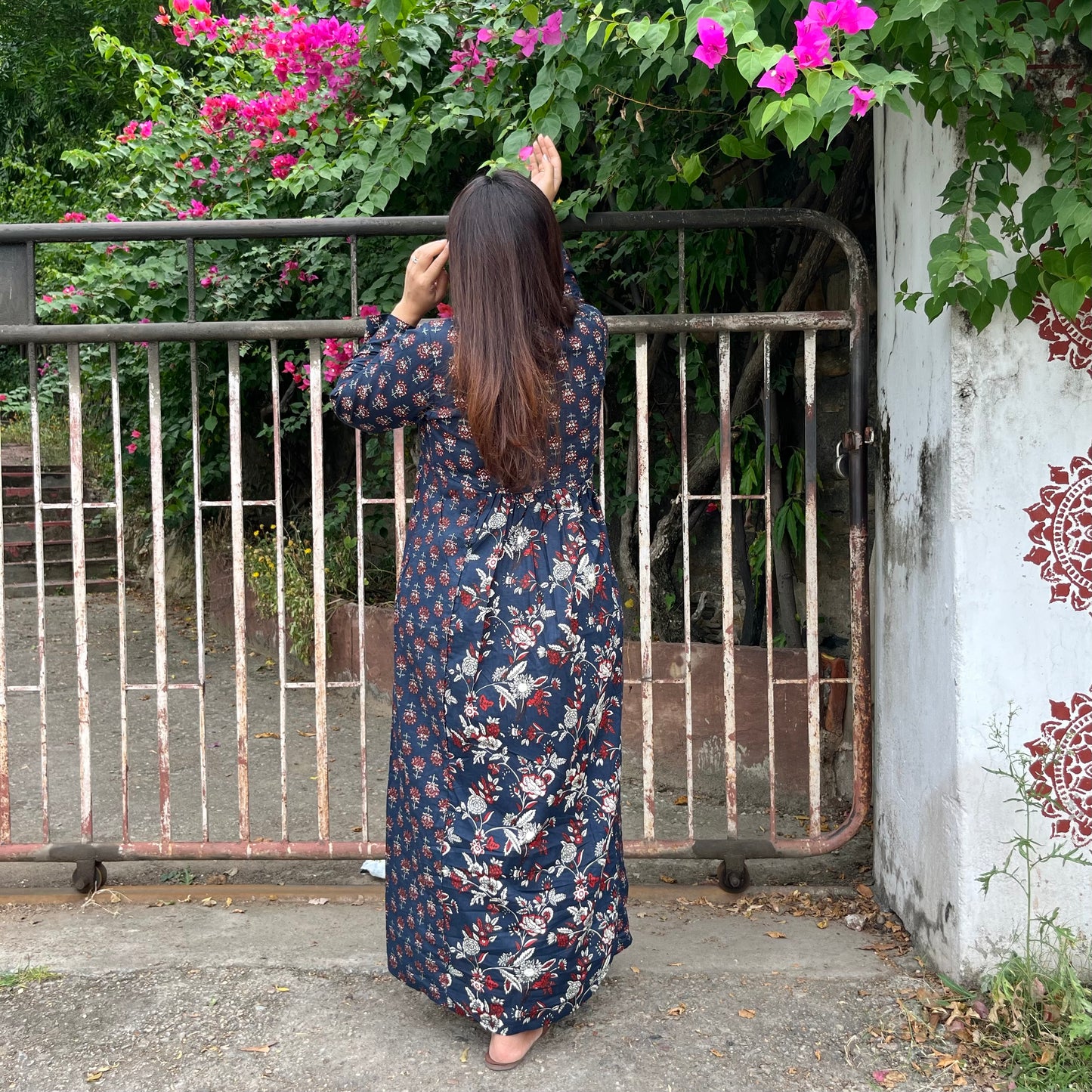 Gul Kurta Dress_Navy Blue