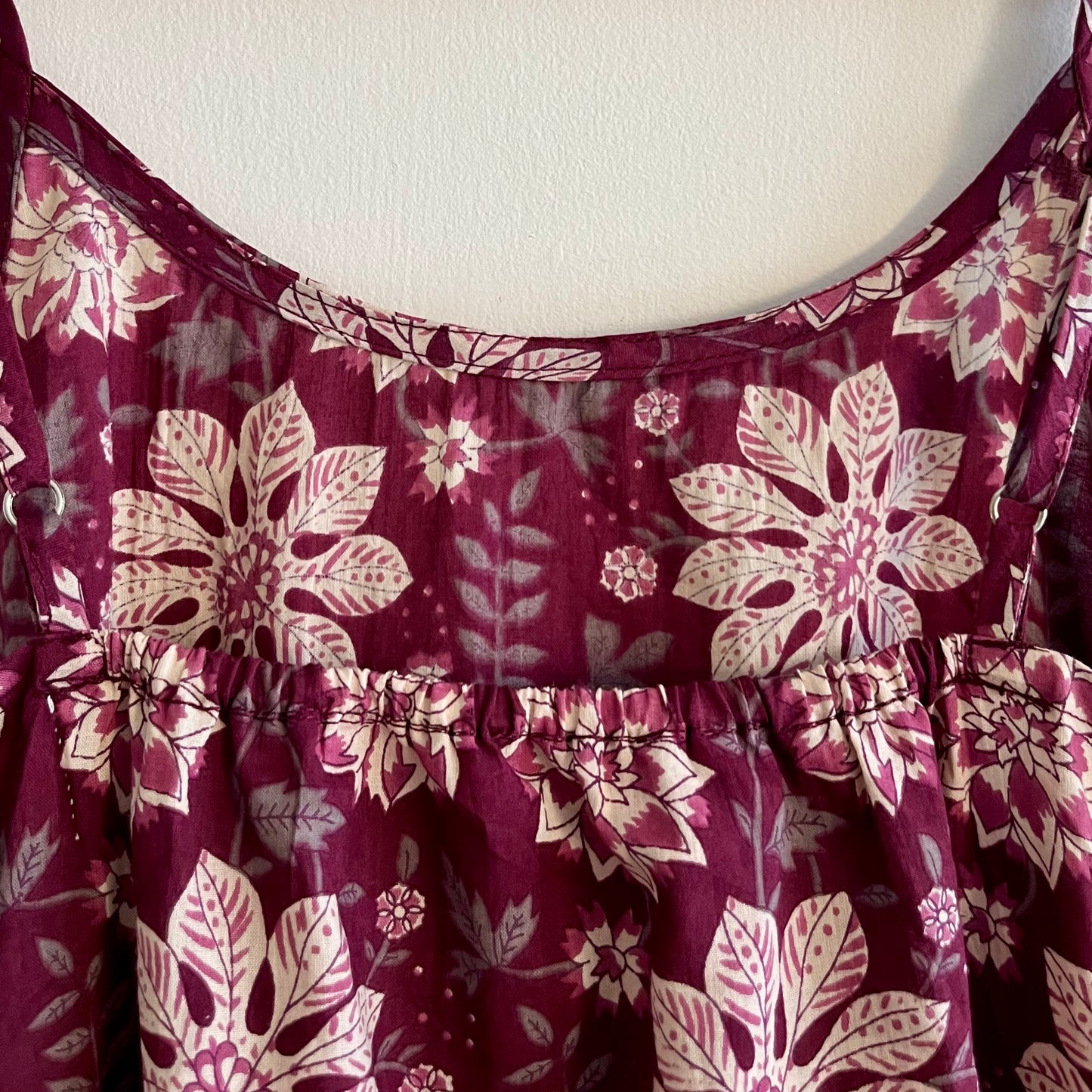Noodle Strap Pure Cotton Dress - Magenta