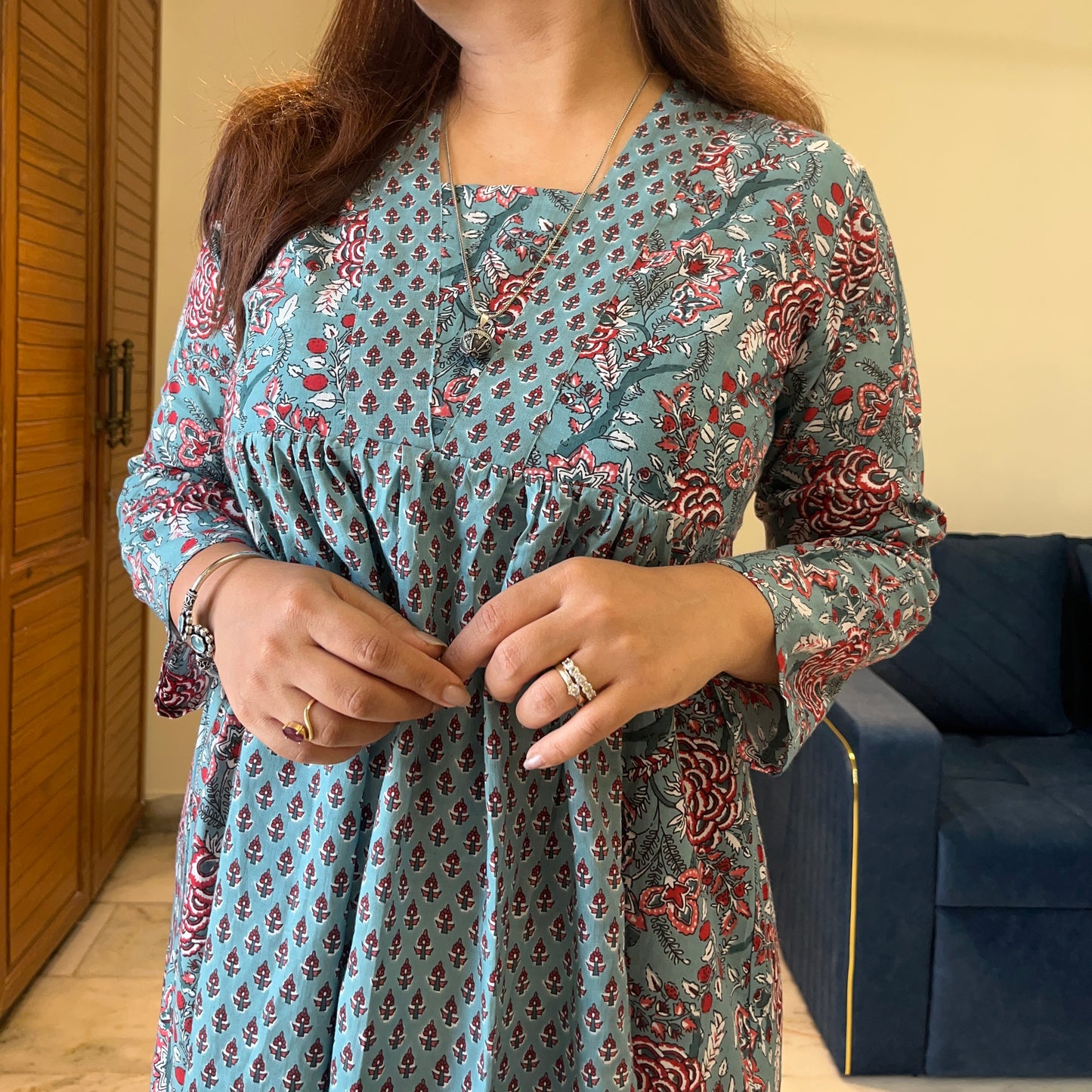 Gul Kurta Dress_Teal