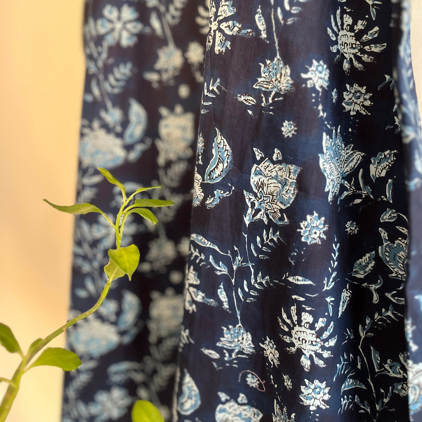 Noodle Strap Pure Cotton Dress - Indigo Blue