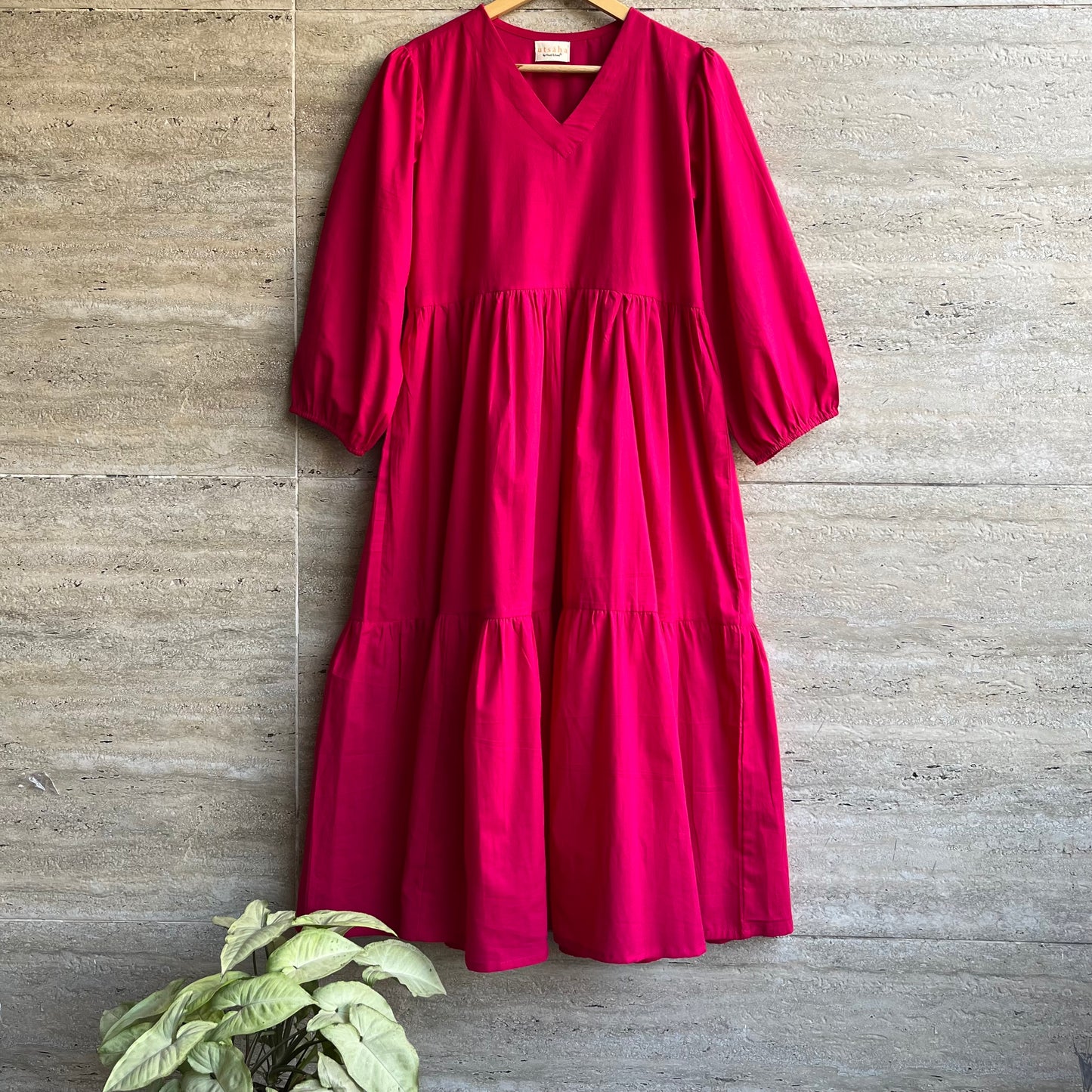 Aanya Midi Dress - Very Berry Pink