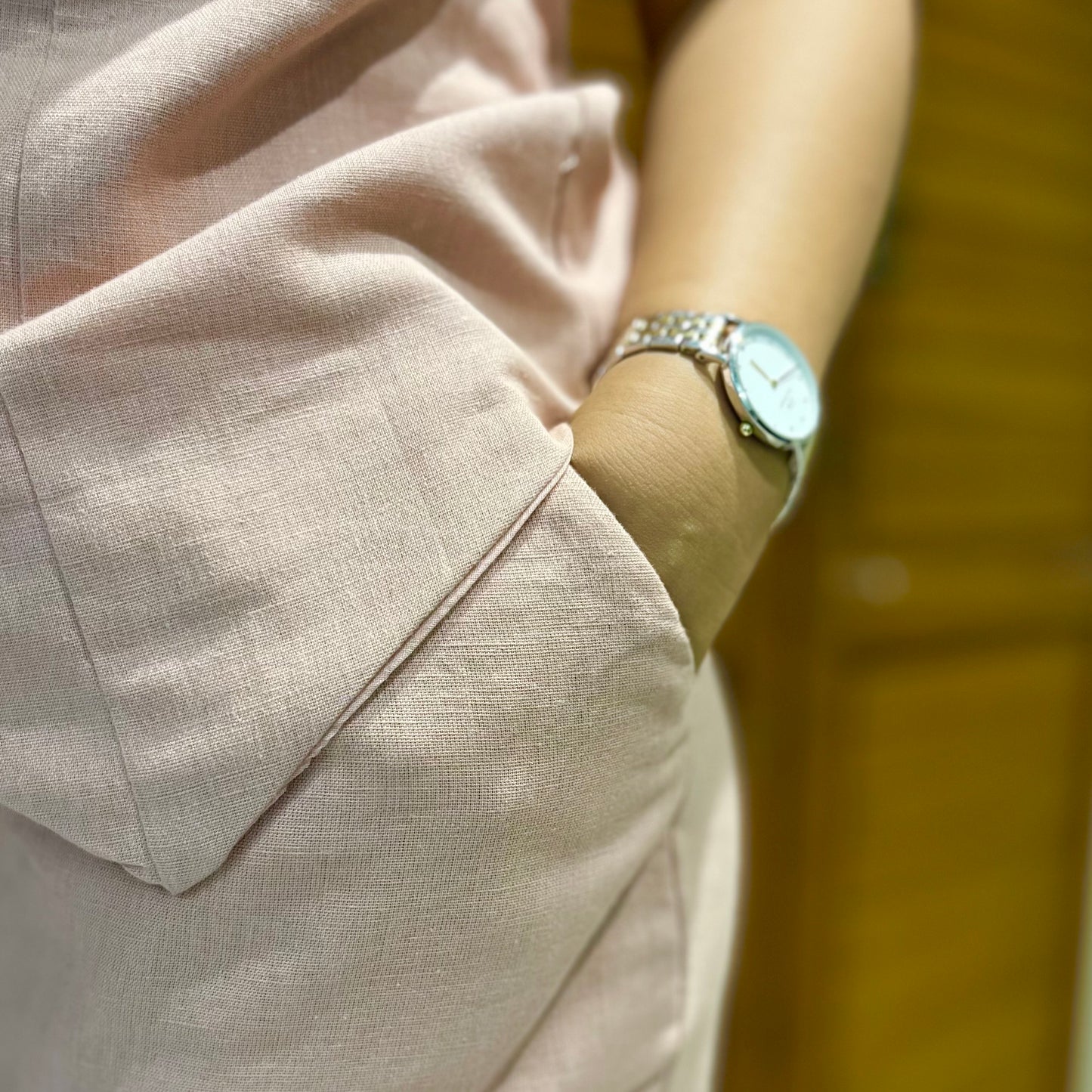 Linen Waistcoat Coord Set - Blush Pink