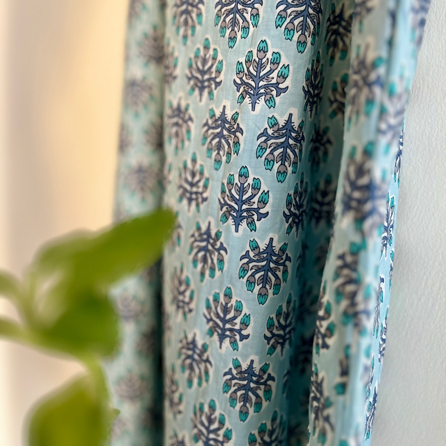 Noodle Strap Pure Cotton Dress - Light Blue