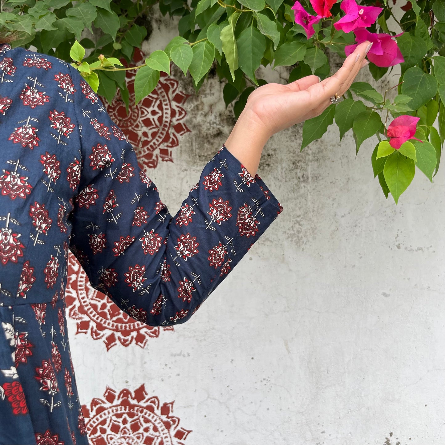 Gul Kurta Dress_Navy Blue