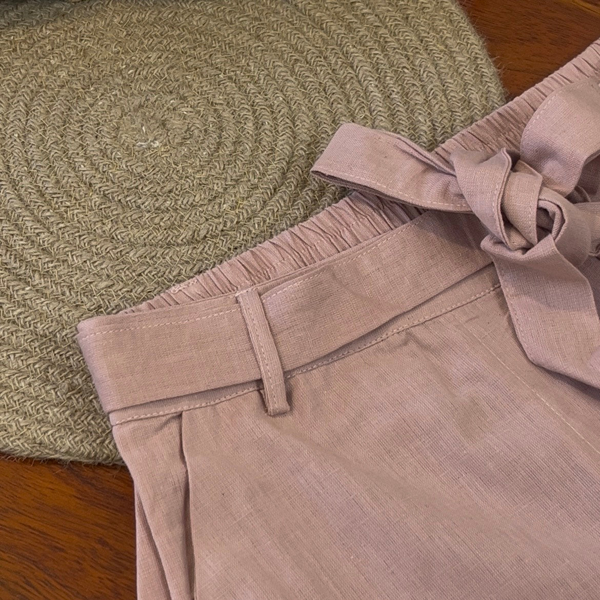 Linen Waistcoat Coord Set - Blush Pink