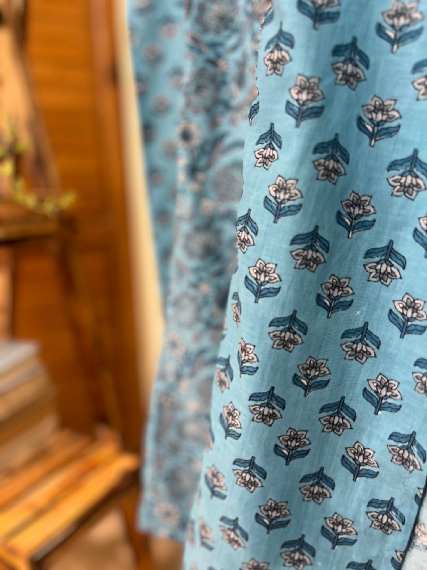 Aaina Handblock Printed Kurta_Firozi