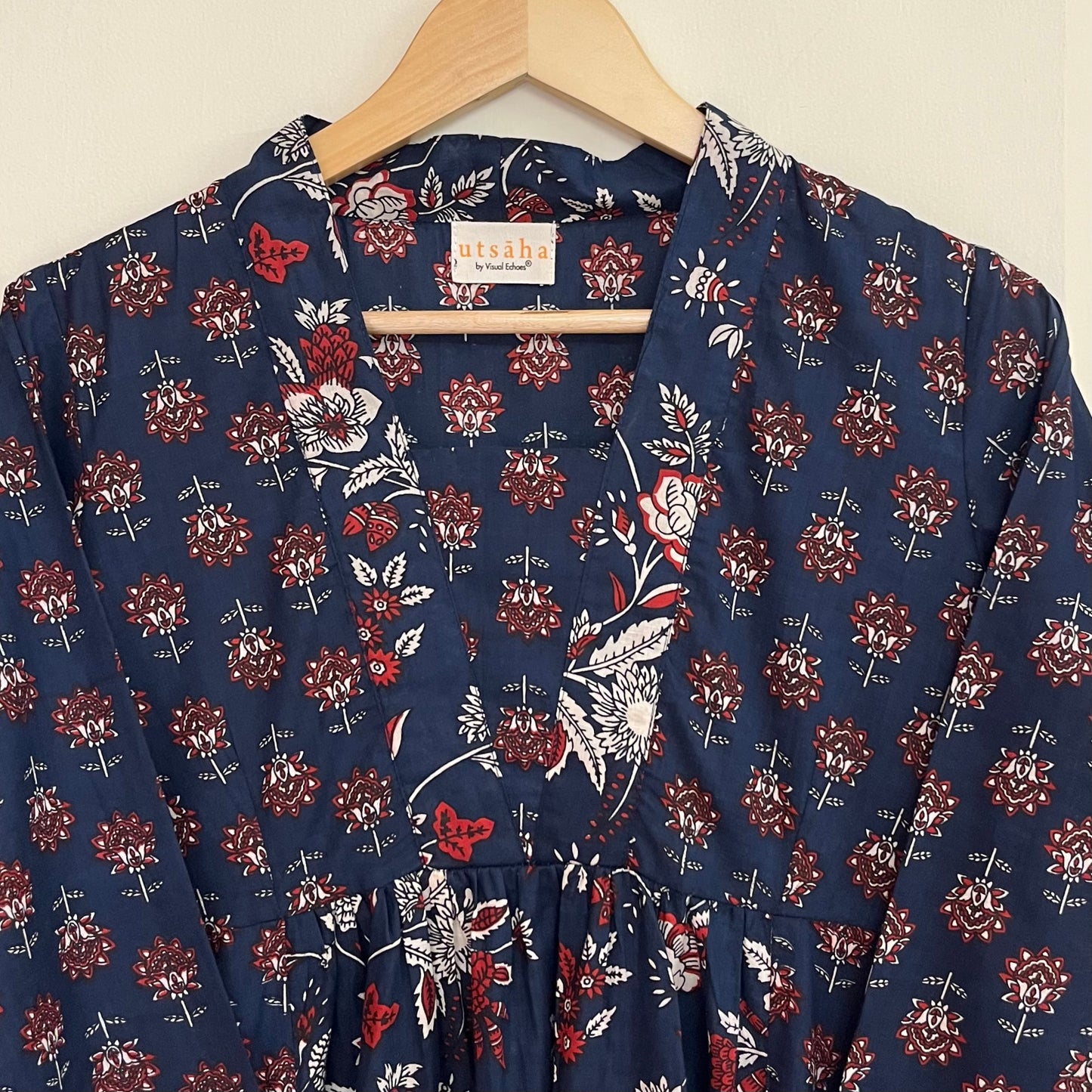 Gul Kurta Dress_Navy Blue