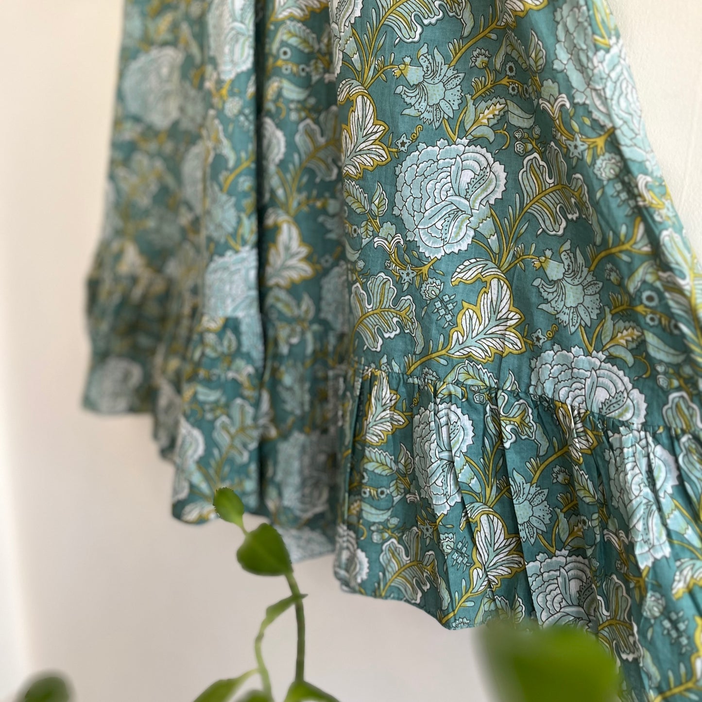 Heer Pure Cotton Dresses - Teal Floral