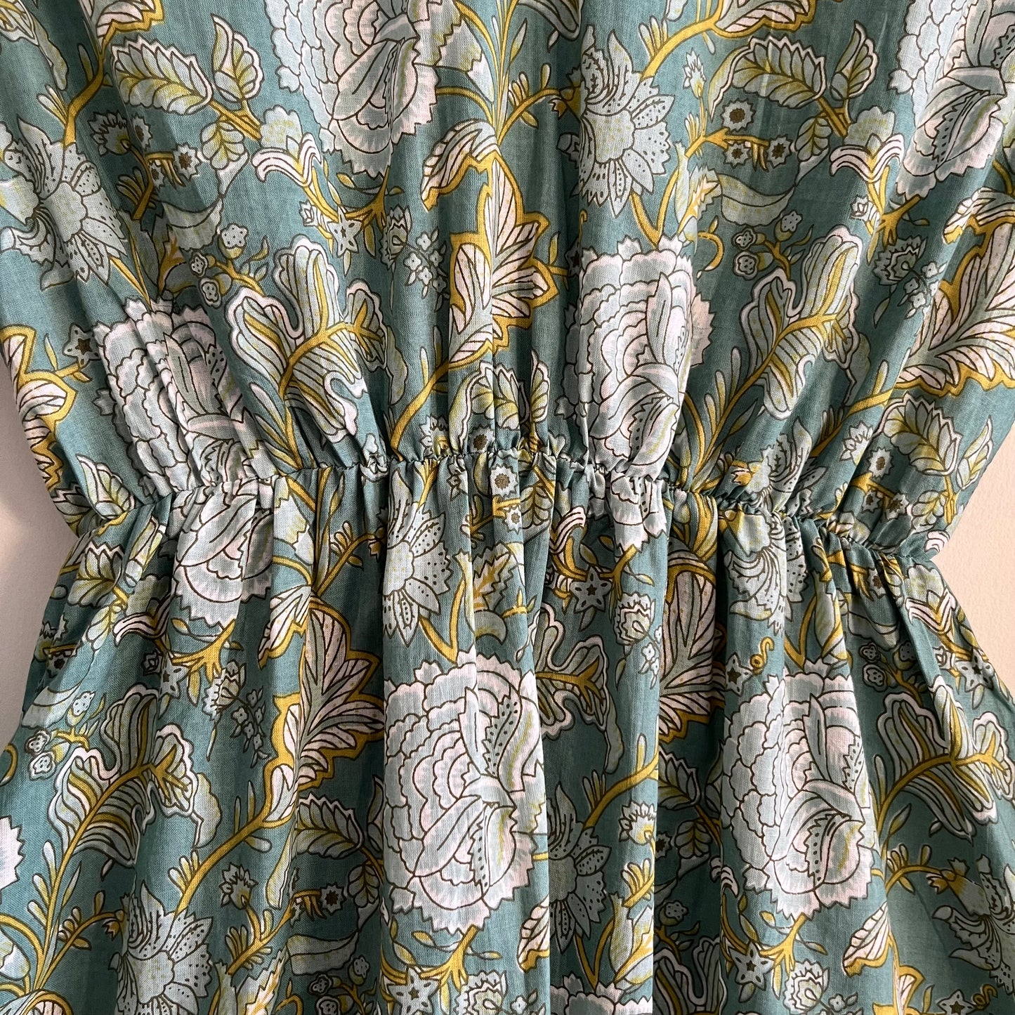 Heer Pure Cotton Dresses - Teal Floral