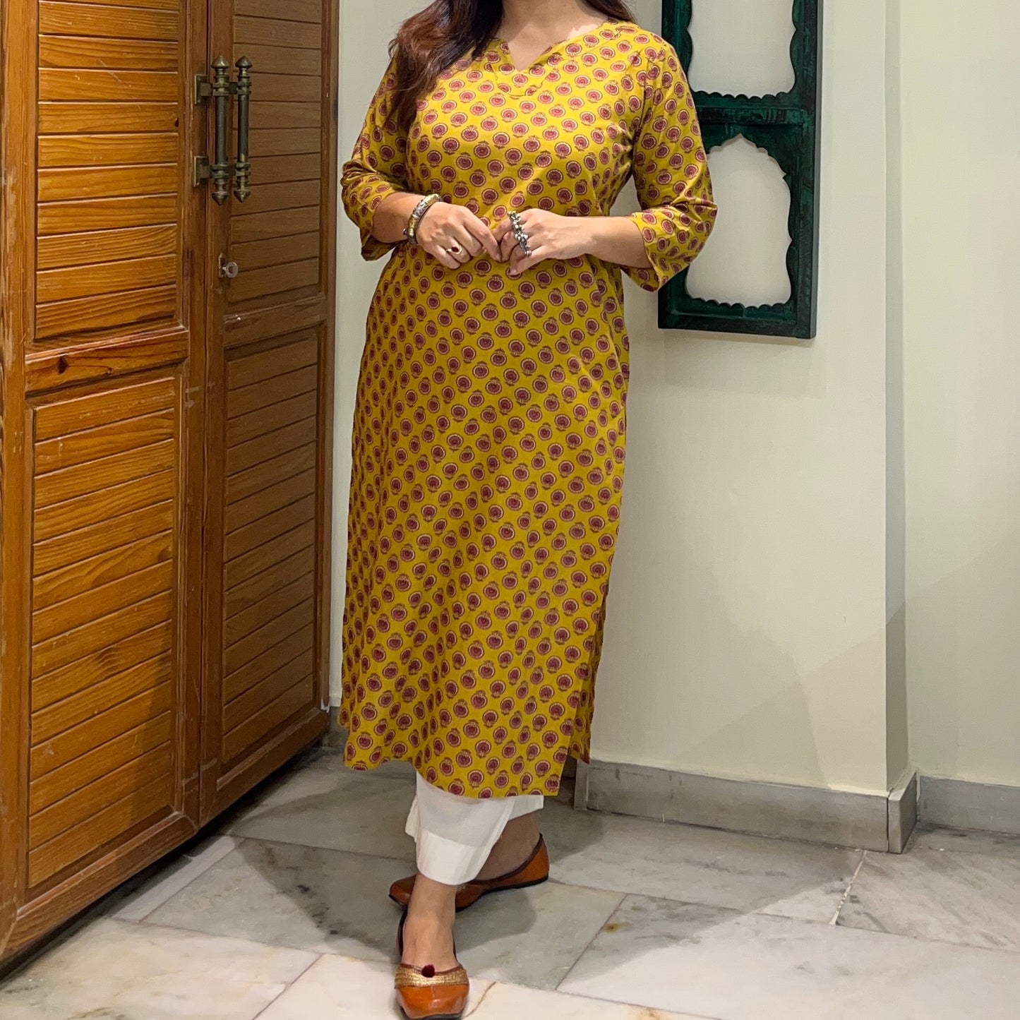 Rozana 2.0 Pure Cotton Kurta_Mustard