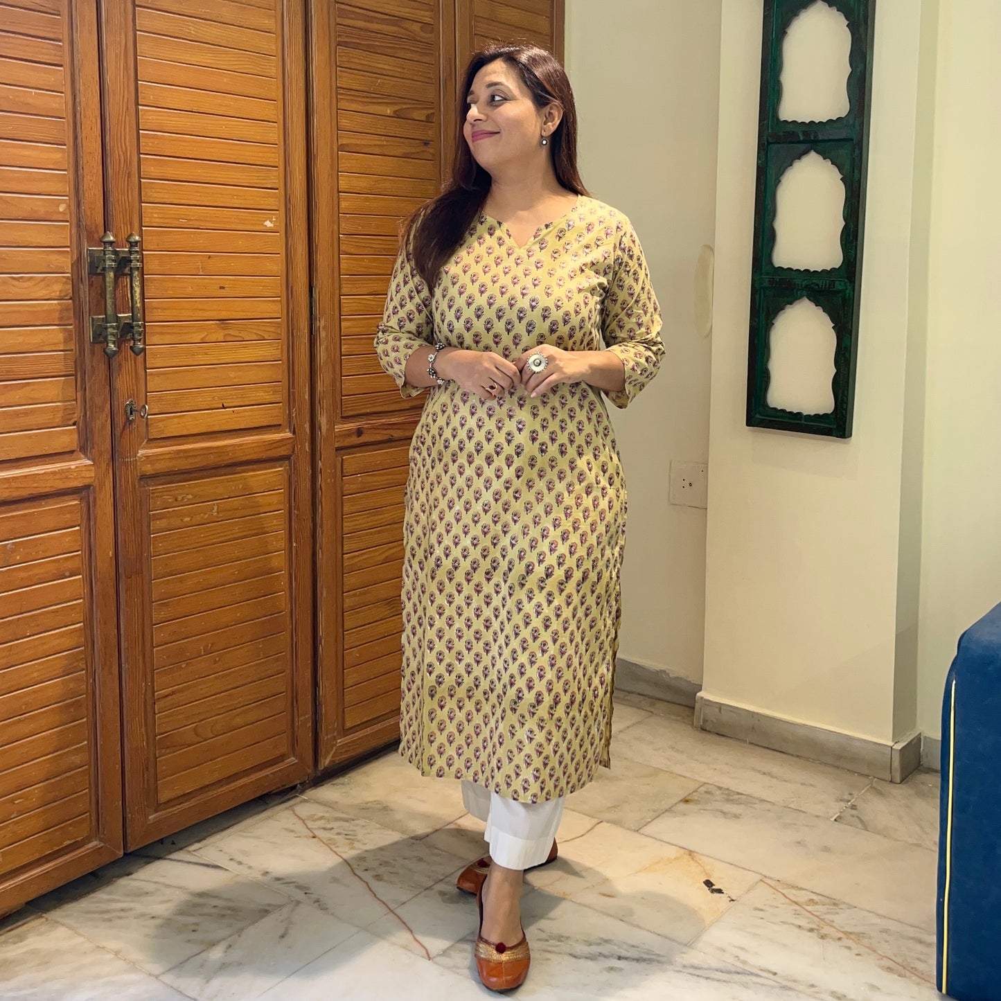 Saadgi 2.0 - Handblock Printed Everyday Kurtas - Yellow