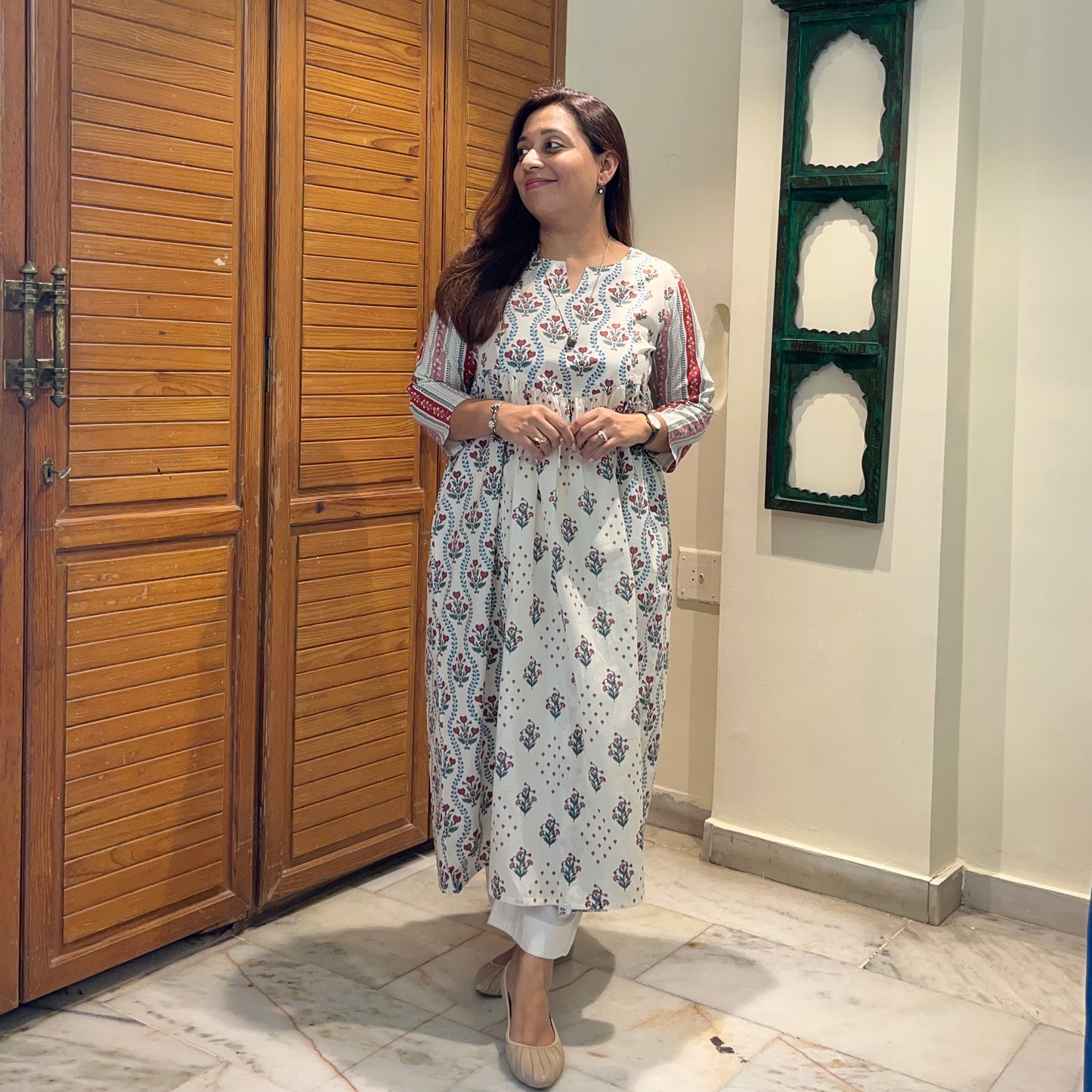 Ruh- Handblock Printed Everyday Kurta - Ivory