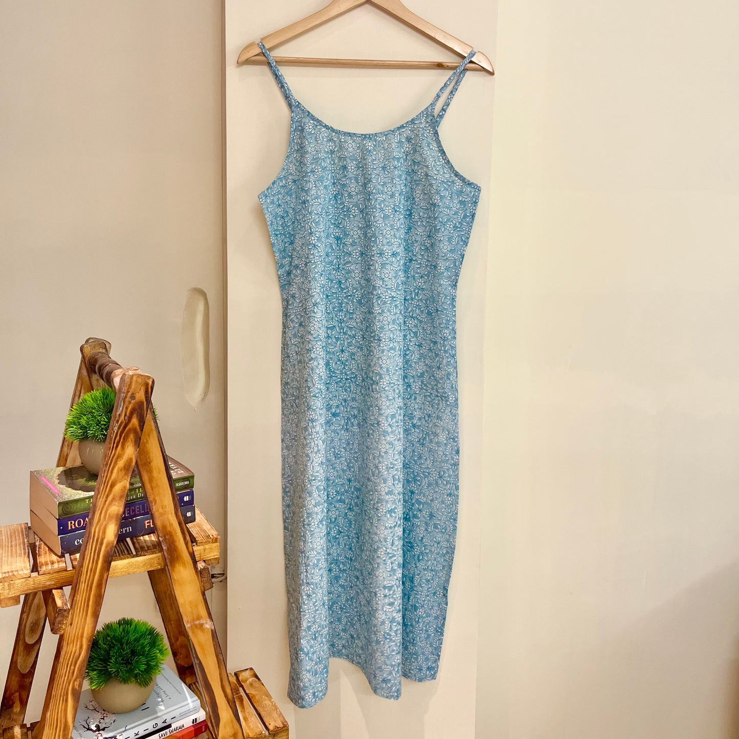 Noodle Strap Pure Cotton Dress 2.0 - Ice Blue