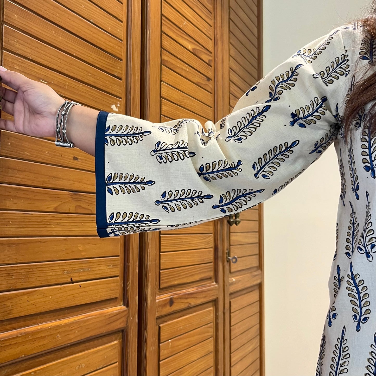 Ajrakh Handblock Printed Kurta_Off-White