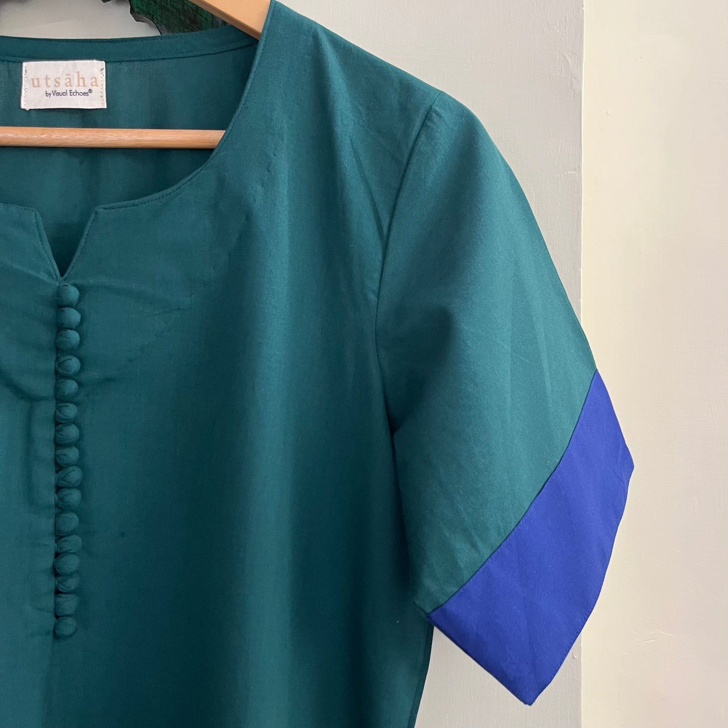 Mira Cotton Co-ord Set - Teal & Blue