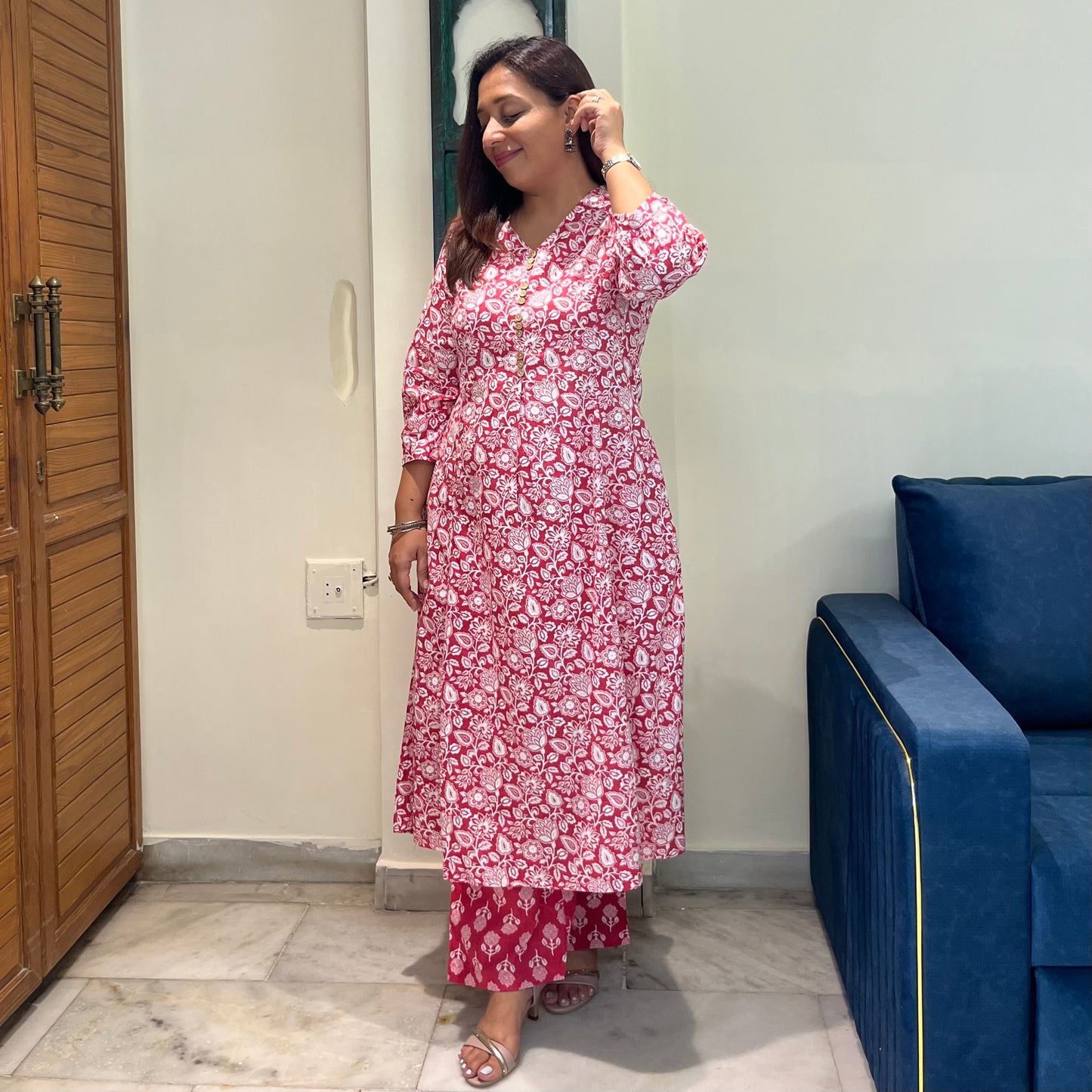 Ritu - Workwear Kurta Set (Kurta & Pant)_Pink
