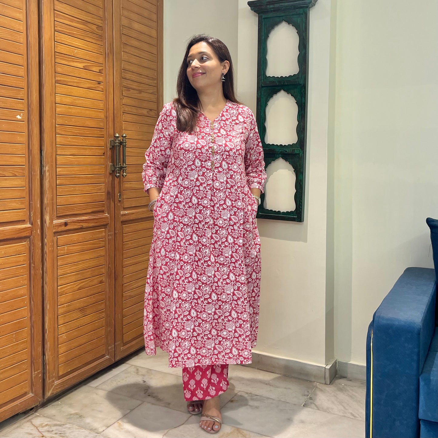 Ritu - Workwear Kurta Set (Kurta & Pant)_Pink