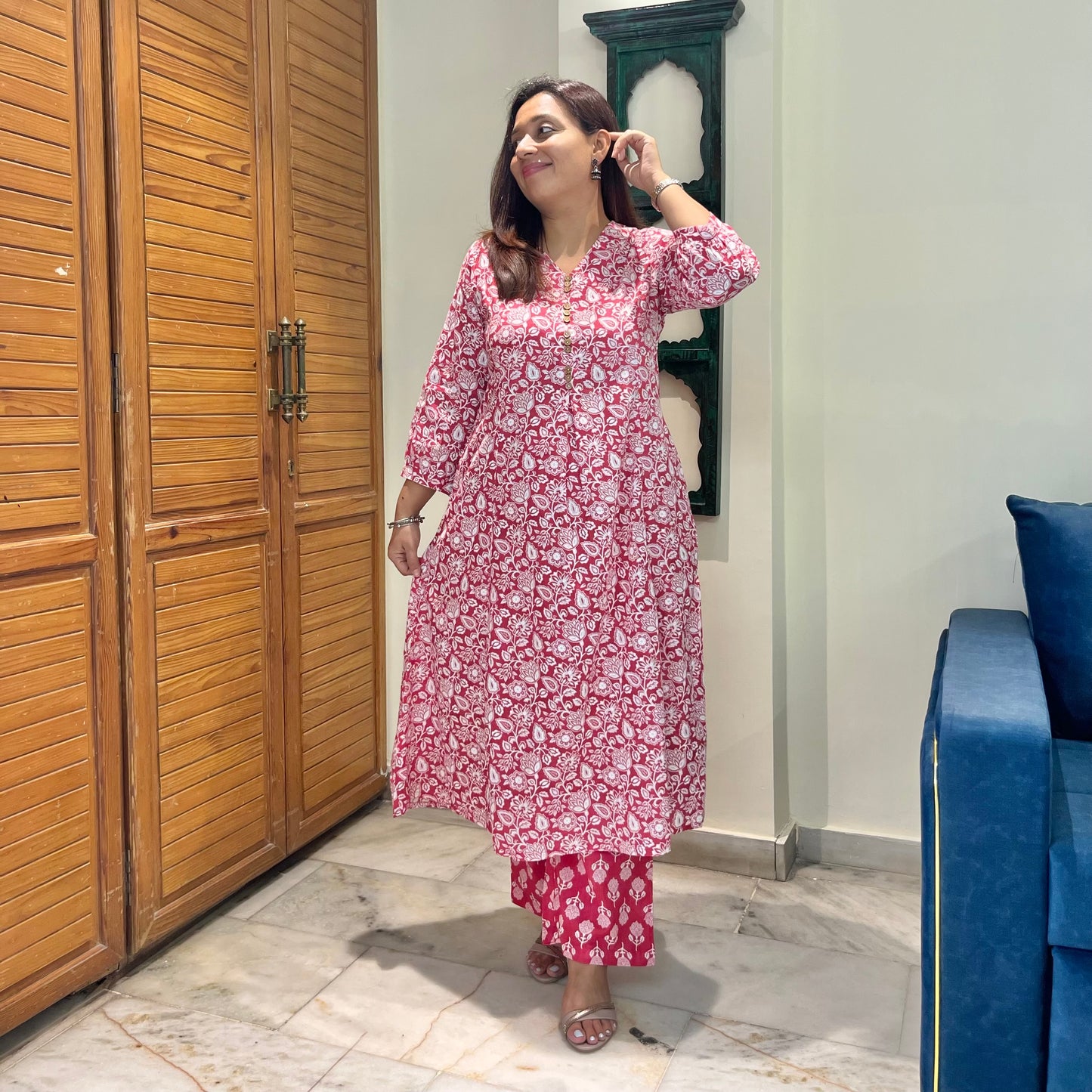 Ritu - Workwear Kurta Set (Kurta & Pant)_Pink