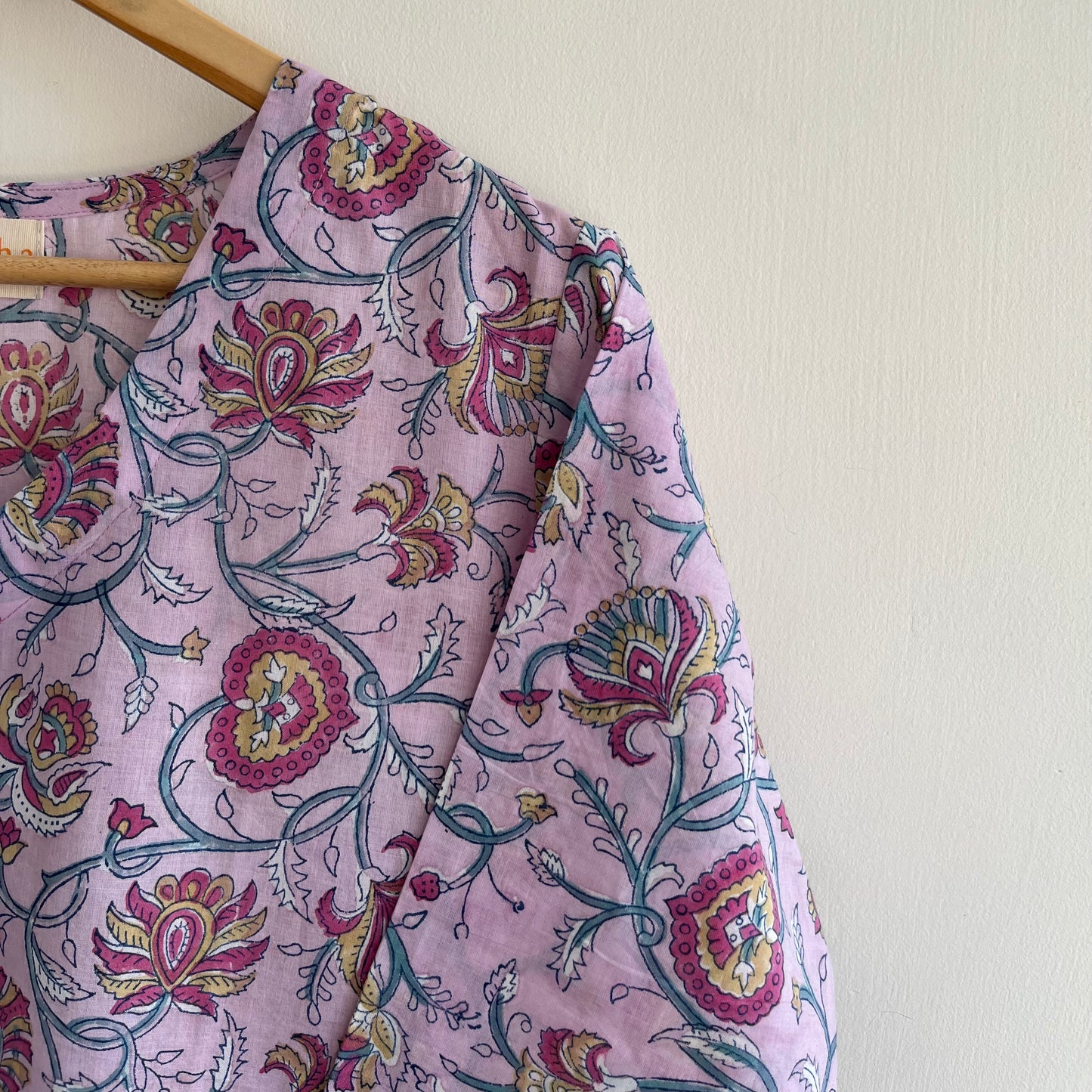Rozana Everyday Handblock Printed Kurta_Mauve