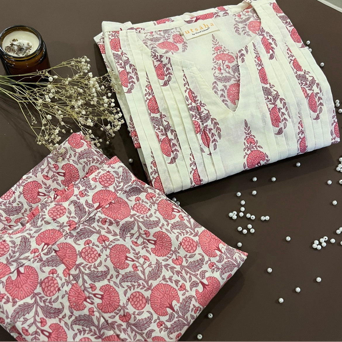 Sehaj Kurta Set (Kurta & Pant) - Pink