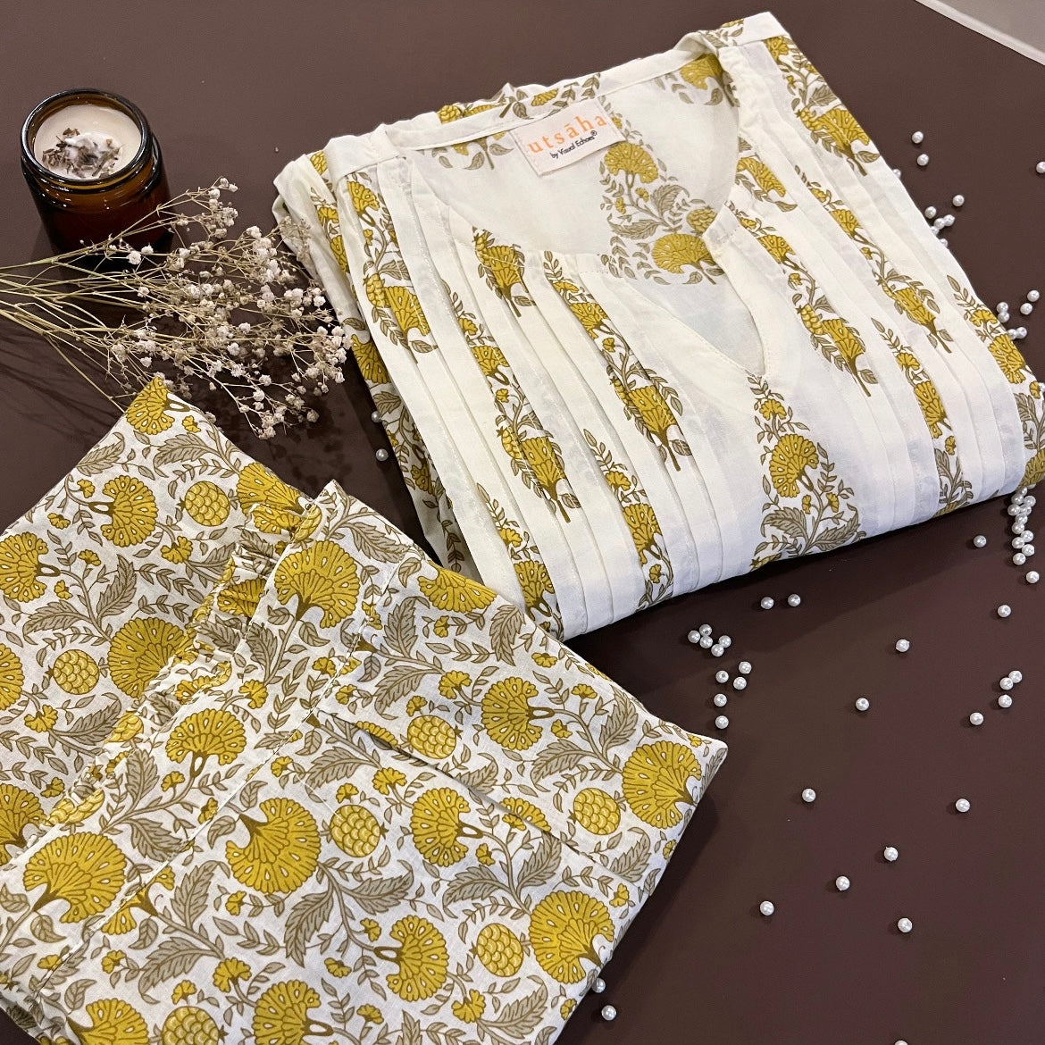 Sehaj Kurta Set (Kurta & Pant) - Yellow