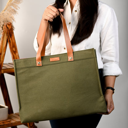 AM to PM Tote Bag_Olive Green