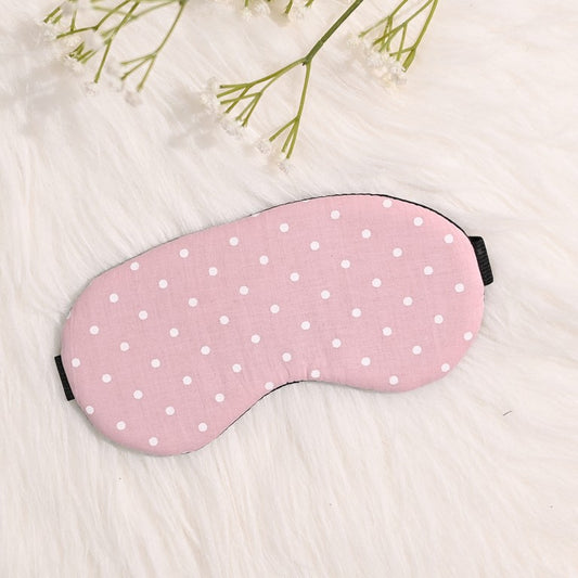 Cotton Sleeping Eye Mask - Pink Polka