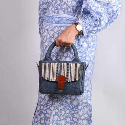 Boho Chic Sling Handbag - Denim Blue