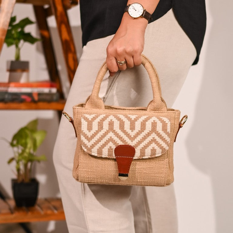 Boho Chic Sling Handbag - Creamy Beige