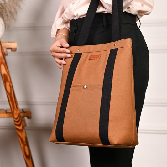 Colour Pop Tall Tote – Camel Brown