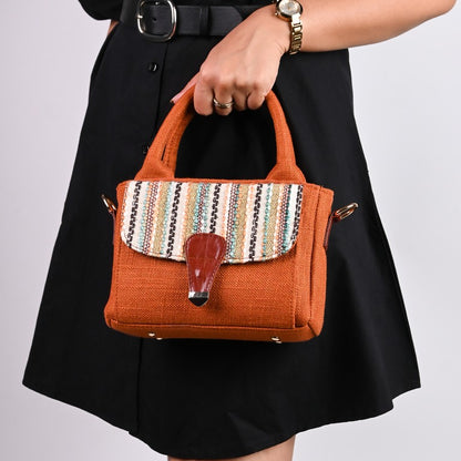 Boho Chic Sling Handbag - Rust Rush