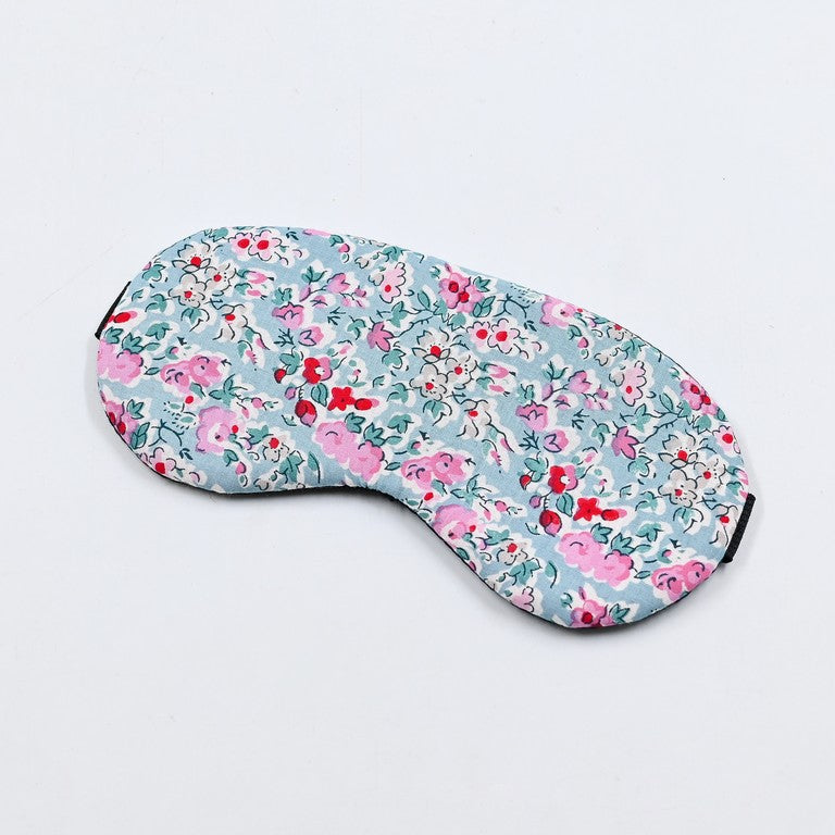 Cotton Sleeping Eye Mask - Light Blue Floral