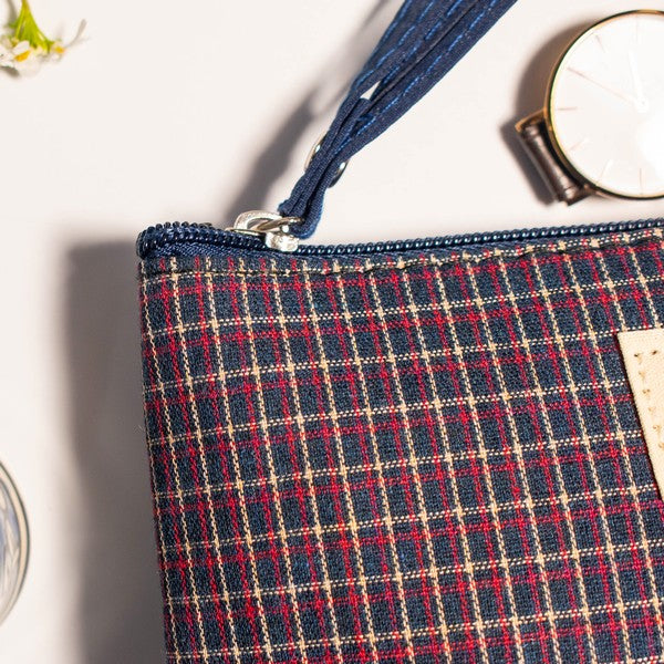 Checkered Daily Essential Pouch_Midnight Blue