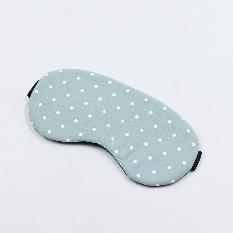 Cotton Sleeping Eye Mask - Green Polka