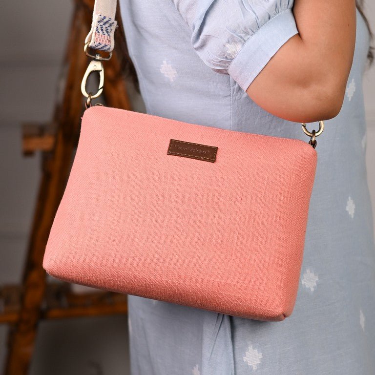 Fresh Peach Crossbody Sling Bag