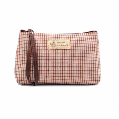 Checkered Daily Essential Pouch_Warm Beige