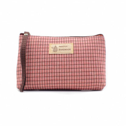 Checkered Daily Essential Pouch_Blush Pink