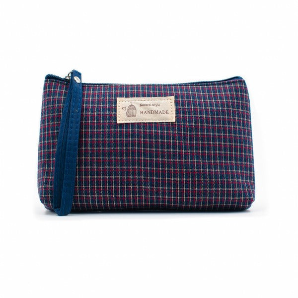 Checkered Daily Essential Pouch_Midnight Blue