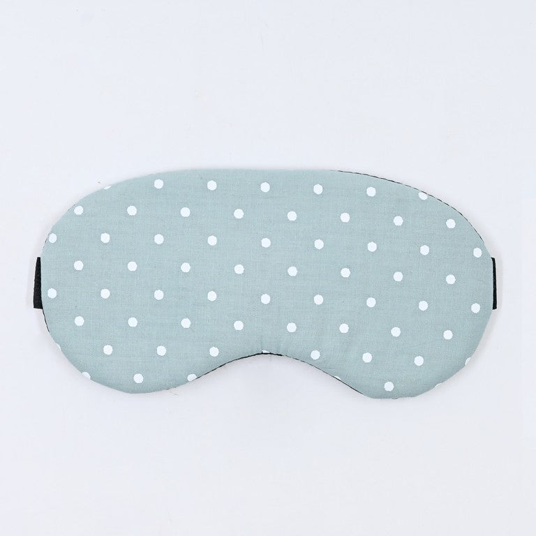 Cotton Sleeping Eye Mask - Green Polka