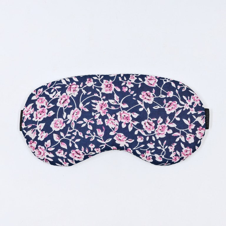 Cotton Sleeping Eye Mask - Midnight Blue Floral