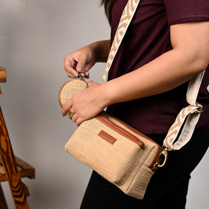 Box Sling Bags - Creamy Beige