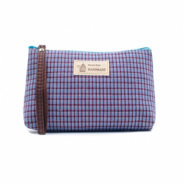 Checkered Daily Essential Pouch_Infinite Blue