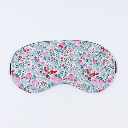 Cotton Sleeping Eye Mask - Light Blue Floral