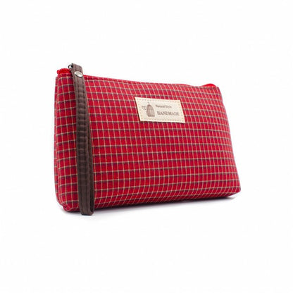 Checkered Daily Essential Pouch_Flaming Red